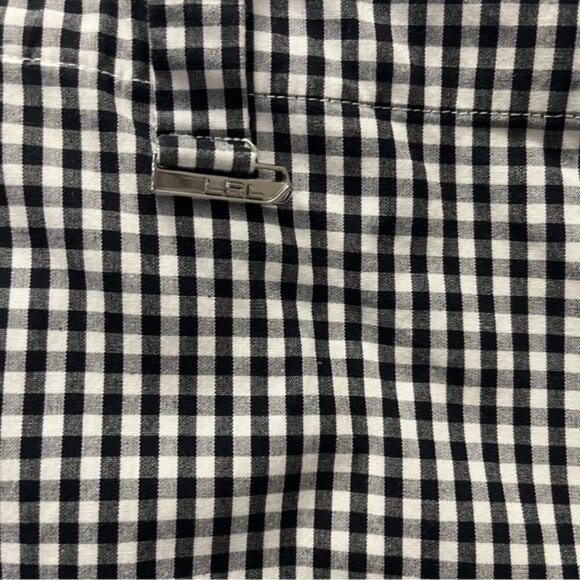 Lauren Ralph Lauren Gingham Check Ankle Pants Stretch 6 - Picture 3 of 10